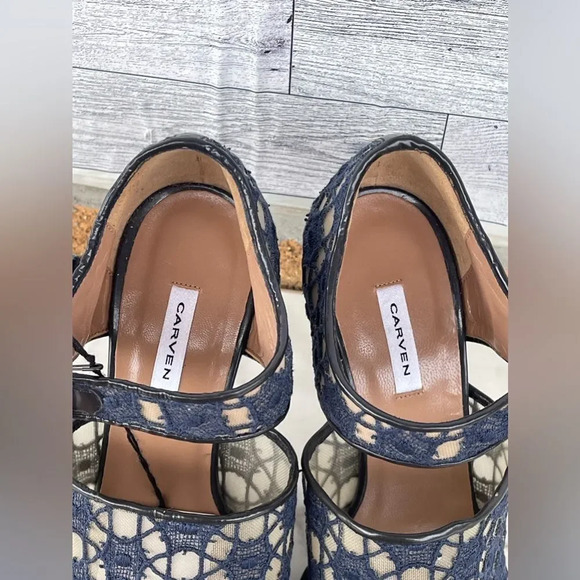 Carven Mesh and Lace open toe heels size 37/7 - Picture 5 of 17